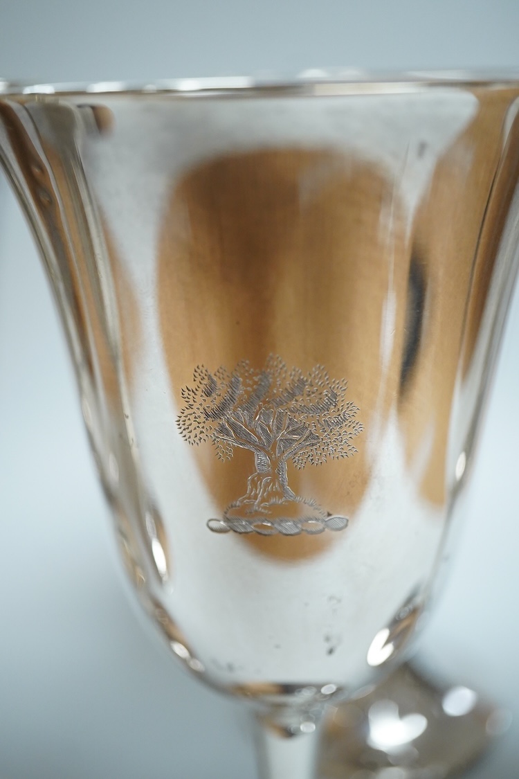 A matched set of six early 20th century North American sterling goblets, four by Gorham, date code for 1927, all with engraved crest, height 16.6cm, 27.3oz.